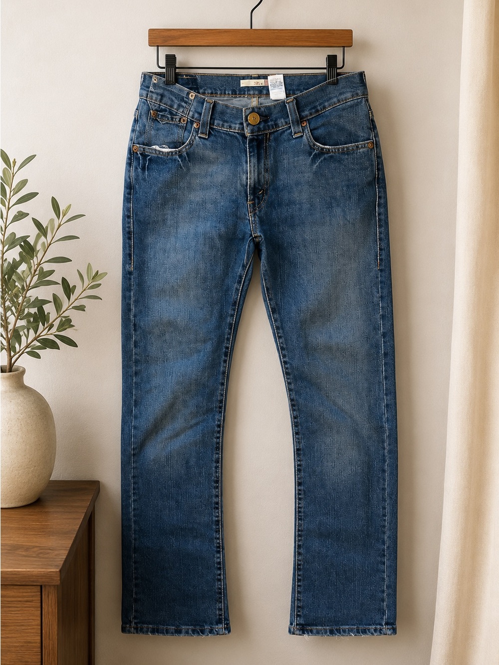 Levi’s 504 Slouch Straight Jeans Women’s 13M Medium Wash Stretch Denim